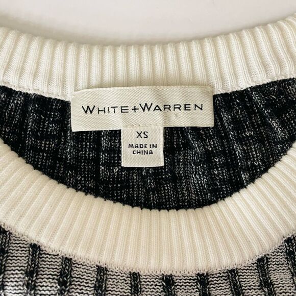White + Warren 3/4 Sleeve Black and White Sweater size XS - Picture 4 of 11